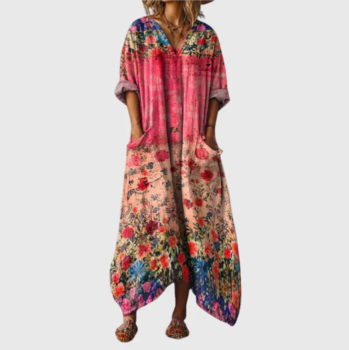 Robe longue à imprimé coloré