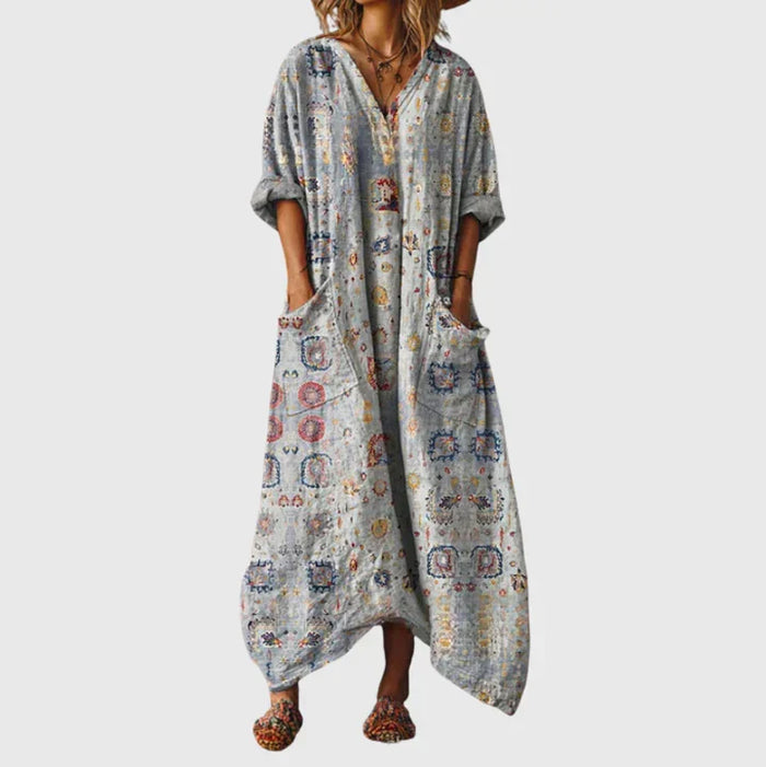 Robe longue à imprimé coloré
