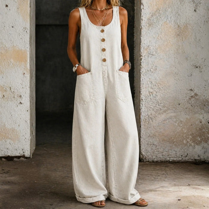 Combinaison Longue en Coton Vintage Blanche