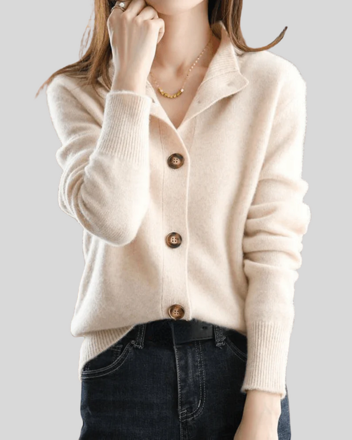 Cardigan en Cachemire Style Rétro