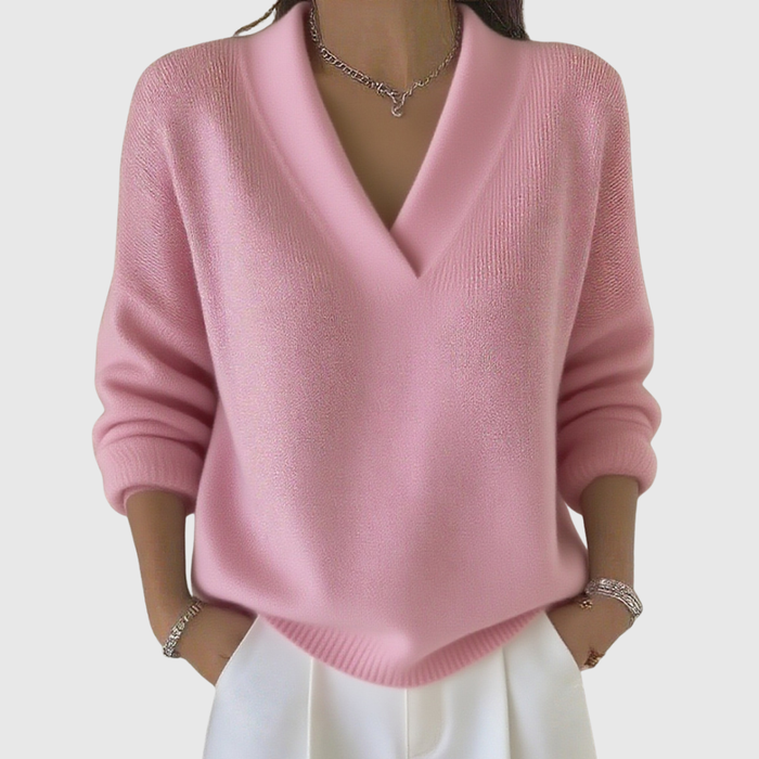 Pull à col V doux en coupe décontractée