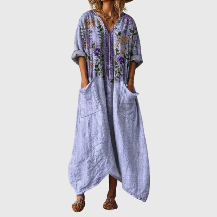 Robe longue à imprimé coloré