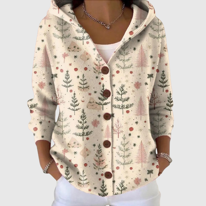 Cardigan Confort à Capuche en Maille