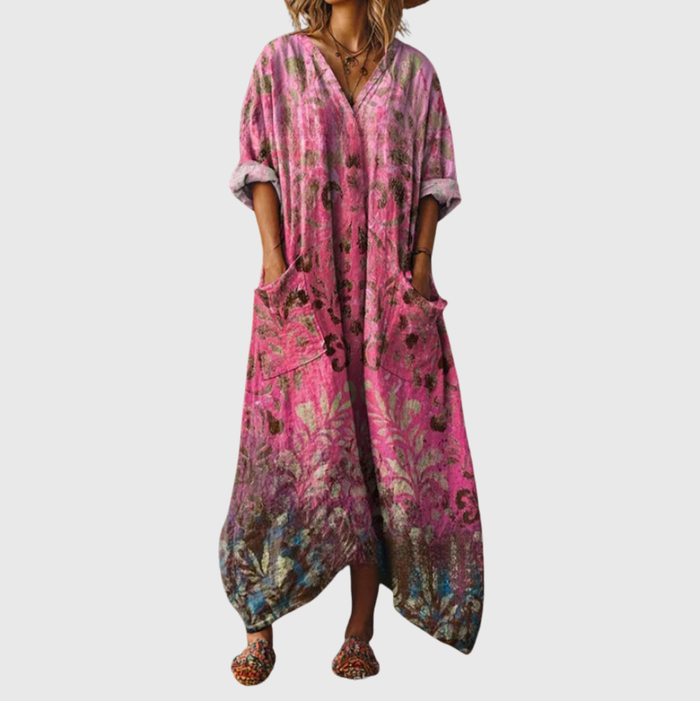 Janina | Robe longue à imprimé coloré