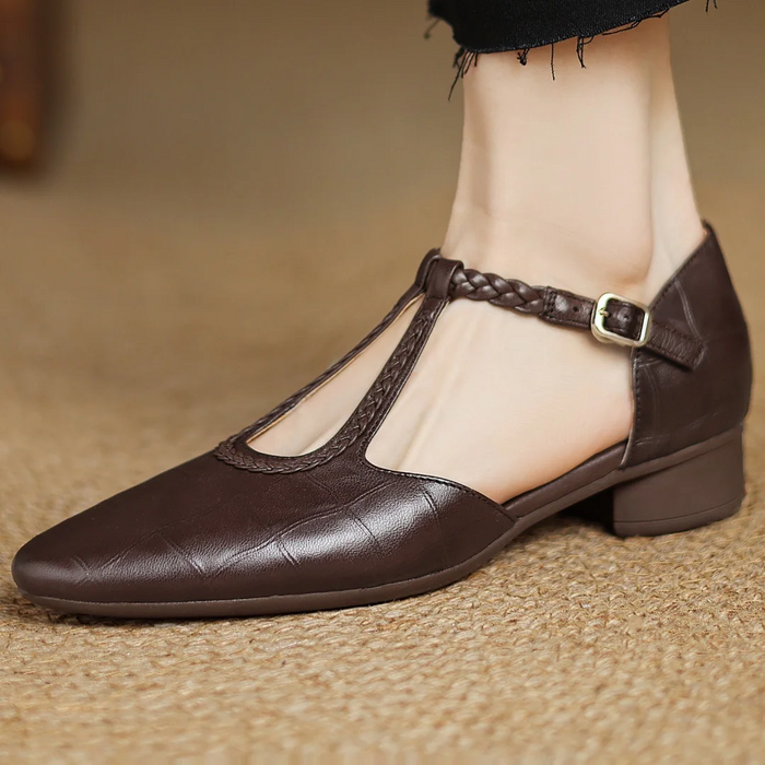 Salomés en Cuir à Bride Tressée