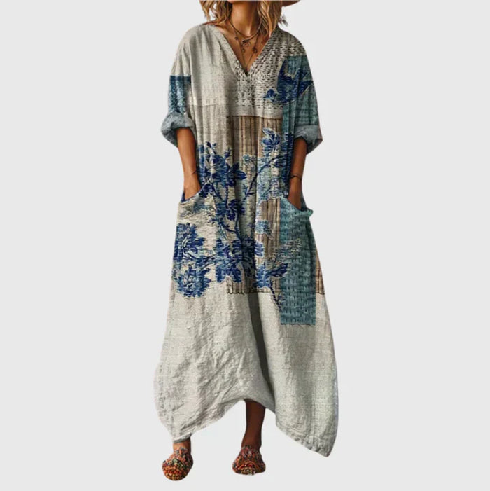 Robe longue à imprimé coloré