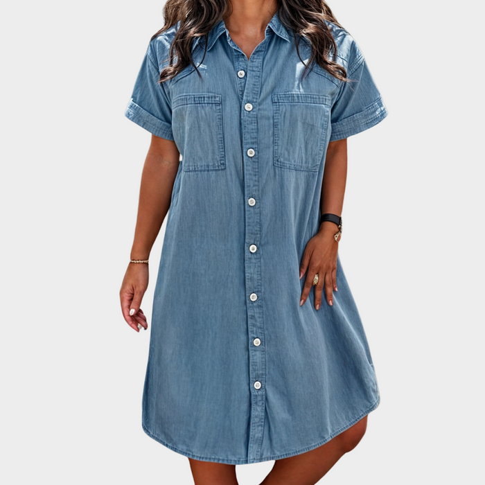 Robe Chemise en Jean d'Été Boutonnée