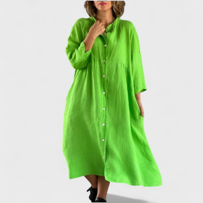 Isa | Robe-chemise en coton et lin
