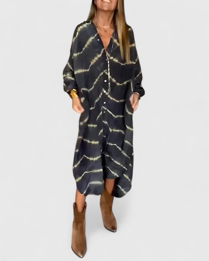 Robe Maxi Rayée Boho Élégante
