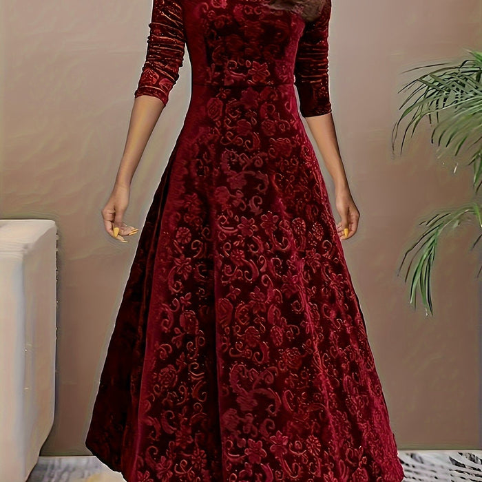Robe Maxi Élégante à Motifs