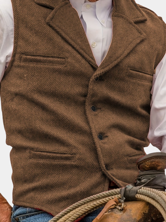 VINTAGE WOOL BLEND VEST FOR MEN