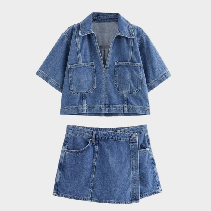 Ensemble en Jean Top et Jupe Courte