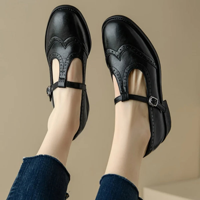Salomés en Cuir Bout Golf à Bride