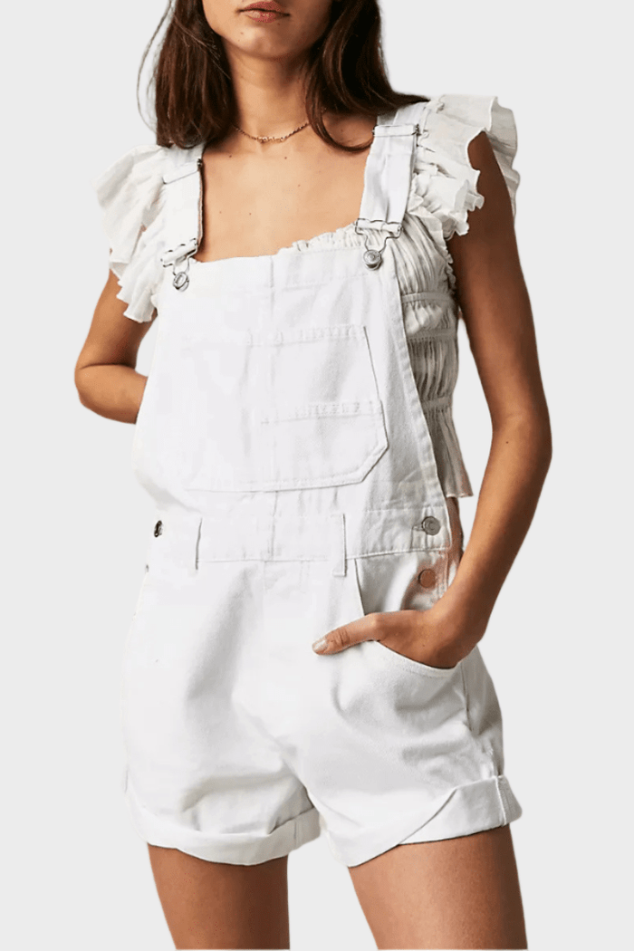 Short Salopette en Jean Vintage