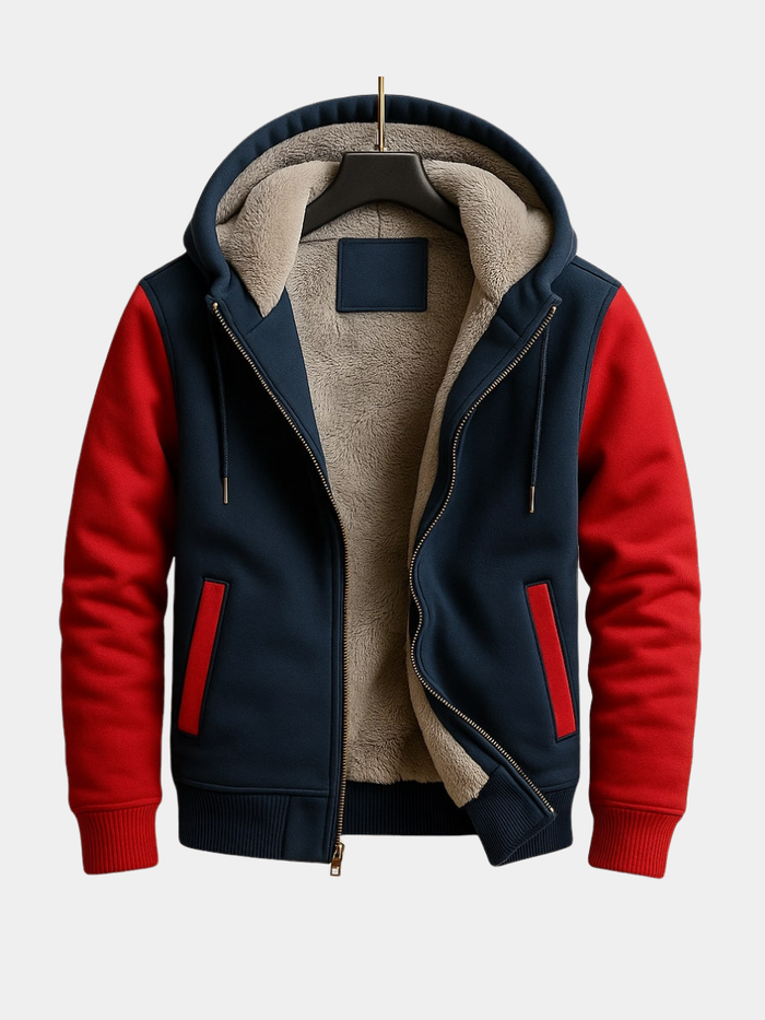 DOUBLE-LAYERED HOODED JACKET FOR MEN
