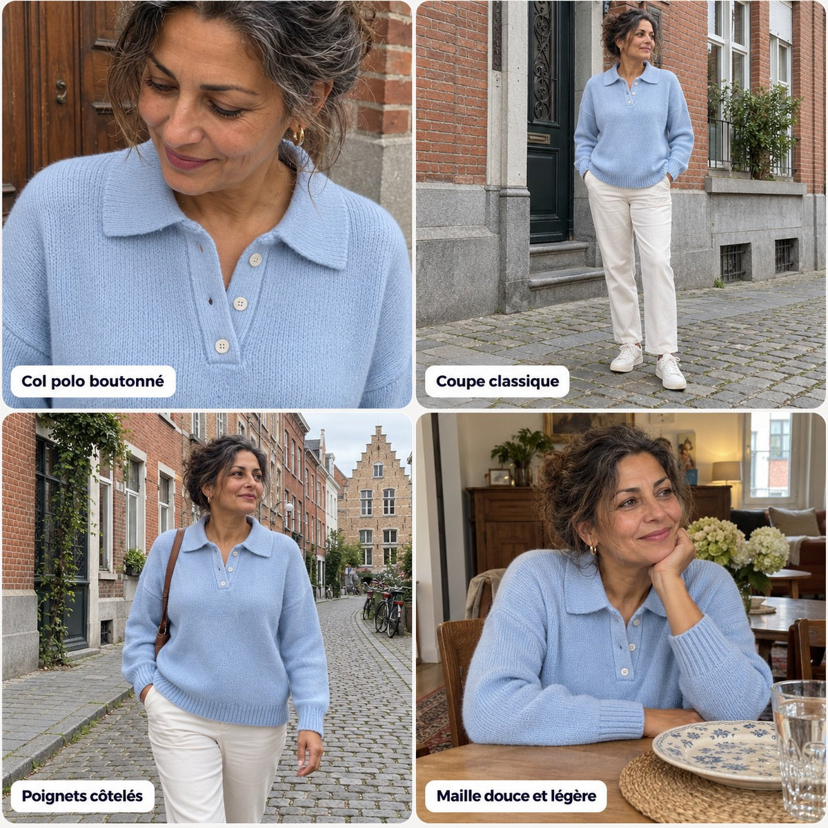 Arielle | Pull à col polo décontracté