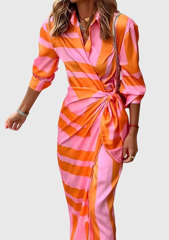 Robe Wrap Élégante avec Imprimé