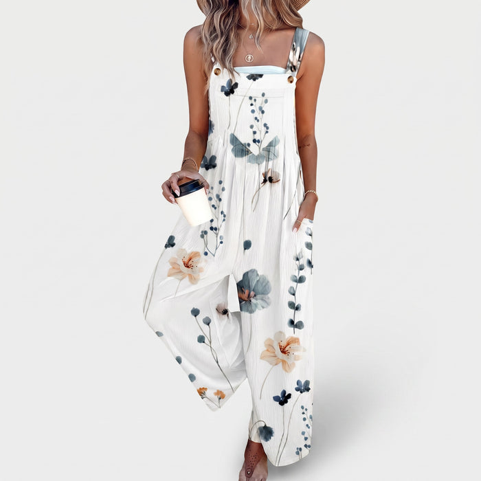 Raphaëlle | Salopette femme fleur des champs blanche