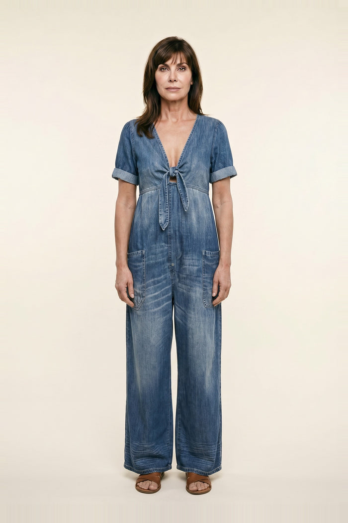 Combinaison denim col V