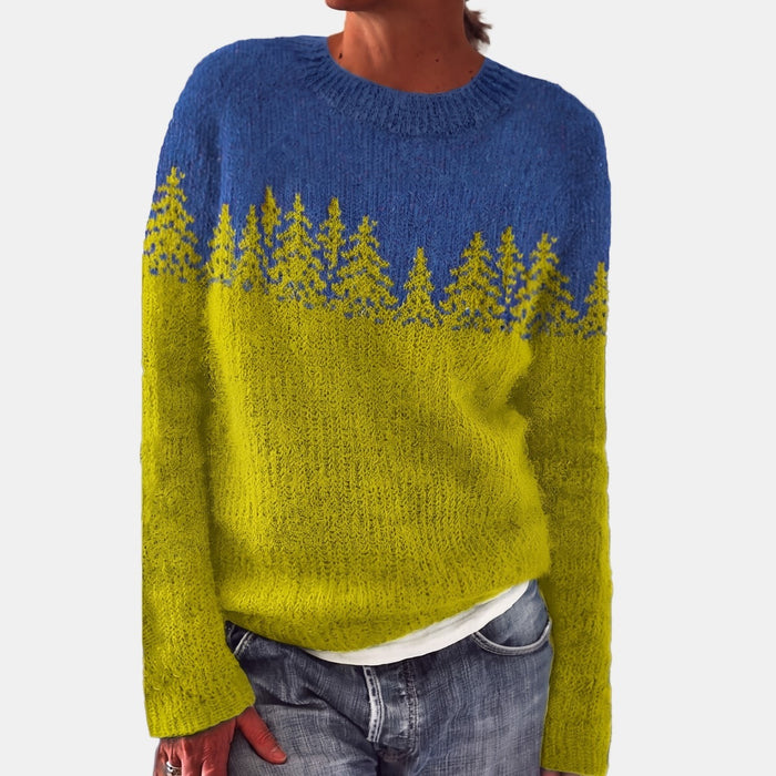Pull Nordique Forêt Anis