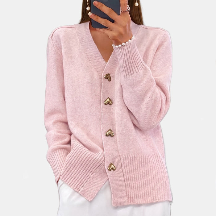 Cardigan à Boutons Coeur