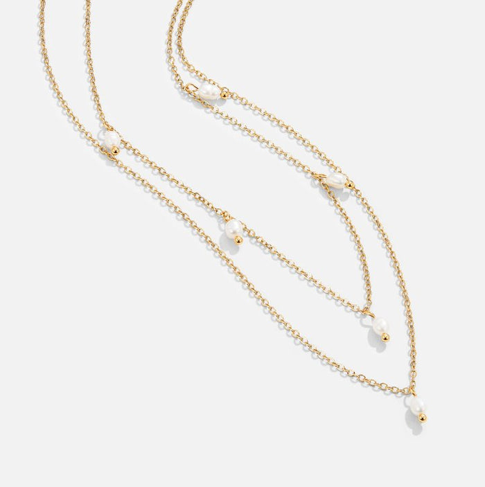 Collier superposé en or à maillons modernes