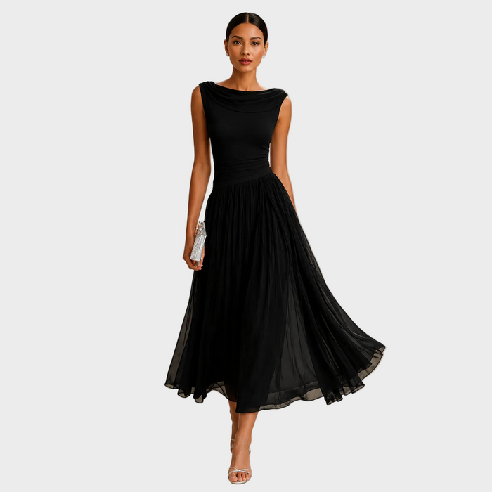 Natalia | Robe midi drapée sans manches
