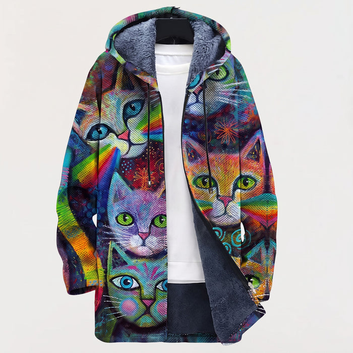 Veste à Capuche Chats et Arc-en-Ciel