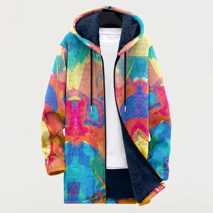Veste à Capuche Imprimé Artistique Coloré