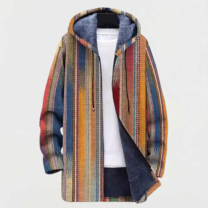 Veste à Capuche Rayures Verticales Multicolores