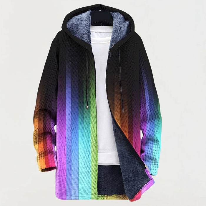 Veste à Capuche Dégradé Arc-en-Ciel Noir