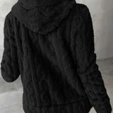 Marie | Sweat zippé à capuche en maille torsadée