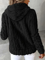 Marie | Sweat zippé à capuche en maille torsadée