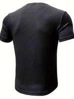 TEXTURED CREW NECK SHIRT FOR MEN