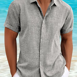 LINEN LAPEL SHIRT FOR MEN