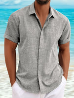 LINEN LAPEL SHIRT FOR MEN