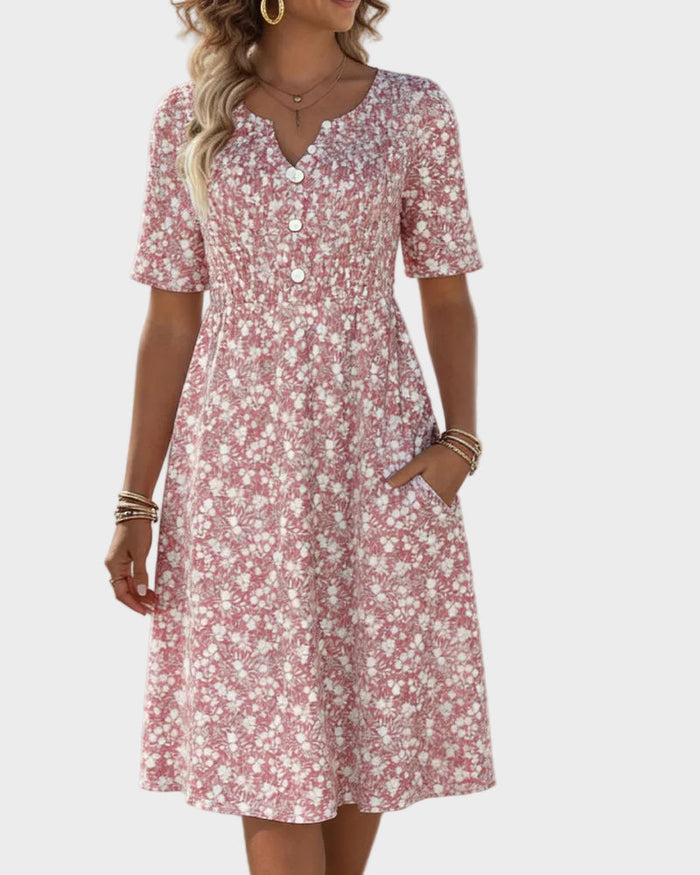 Carmen | Robe midi fleurie fluide et légère