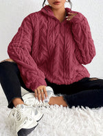 Cassandre | Pull torsadé à col montant zippé