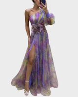 Marjolaine | Robe longue asymétrique à une manche