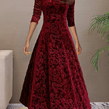 Sandrine — Robe d'Élégance en Velours pour les Fêtes