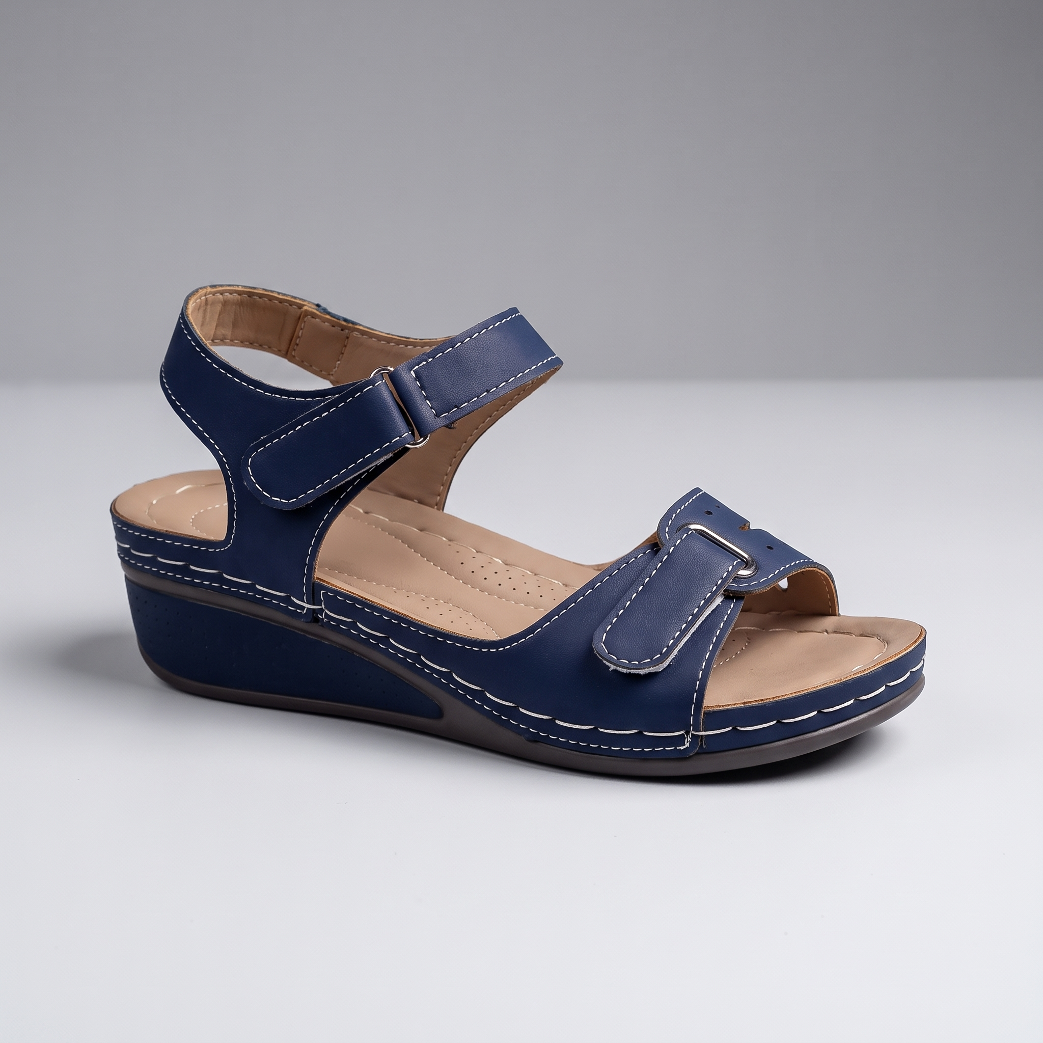 Blake | Sandales confort Bleu, vue de face