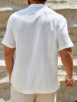 LINEN V-NECK SHIRT FOR MEN