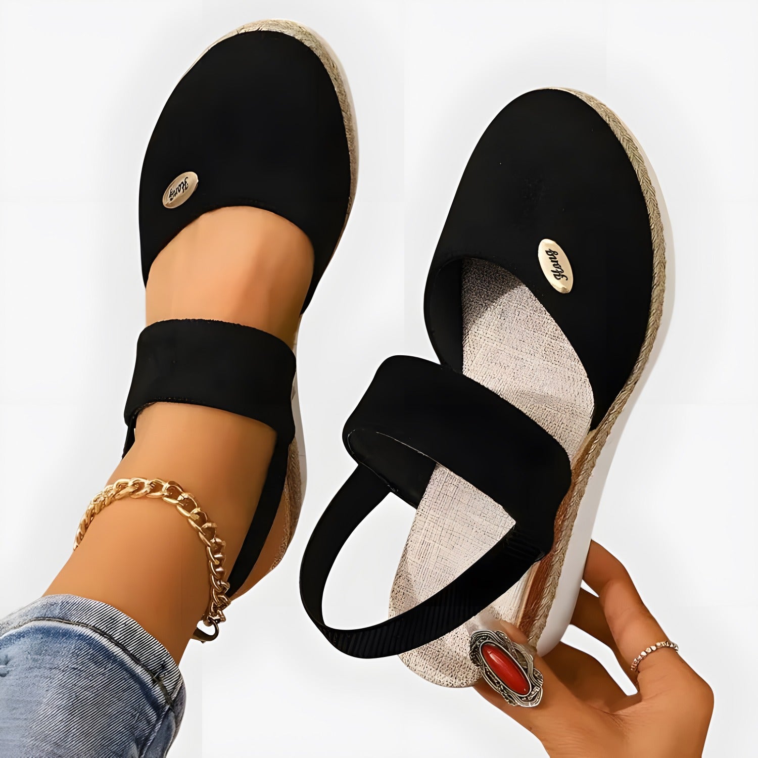 Calista | Sandales orthopédiques femme confort Noir