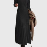 Ondine | Robe longue en maille à torsades