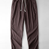 Ensemble — chemise gaufrée rayée & pantalon en lin à jambe droite
