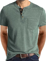 COTTON BLEND HENLEY TOP FOR MEN