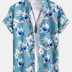 Ensemble Sidonie — chemise à imprimé floral tropical & short de bain