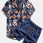 Ensemble Sidonie — chemise à imprimé géométrique & short de bain