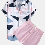 Ensemble — chemise à imprimé géométrique et poche & short de bain court