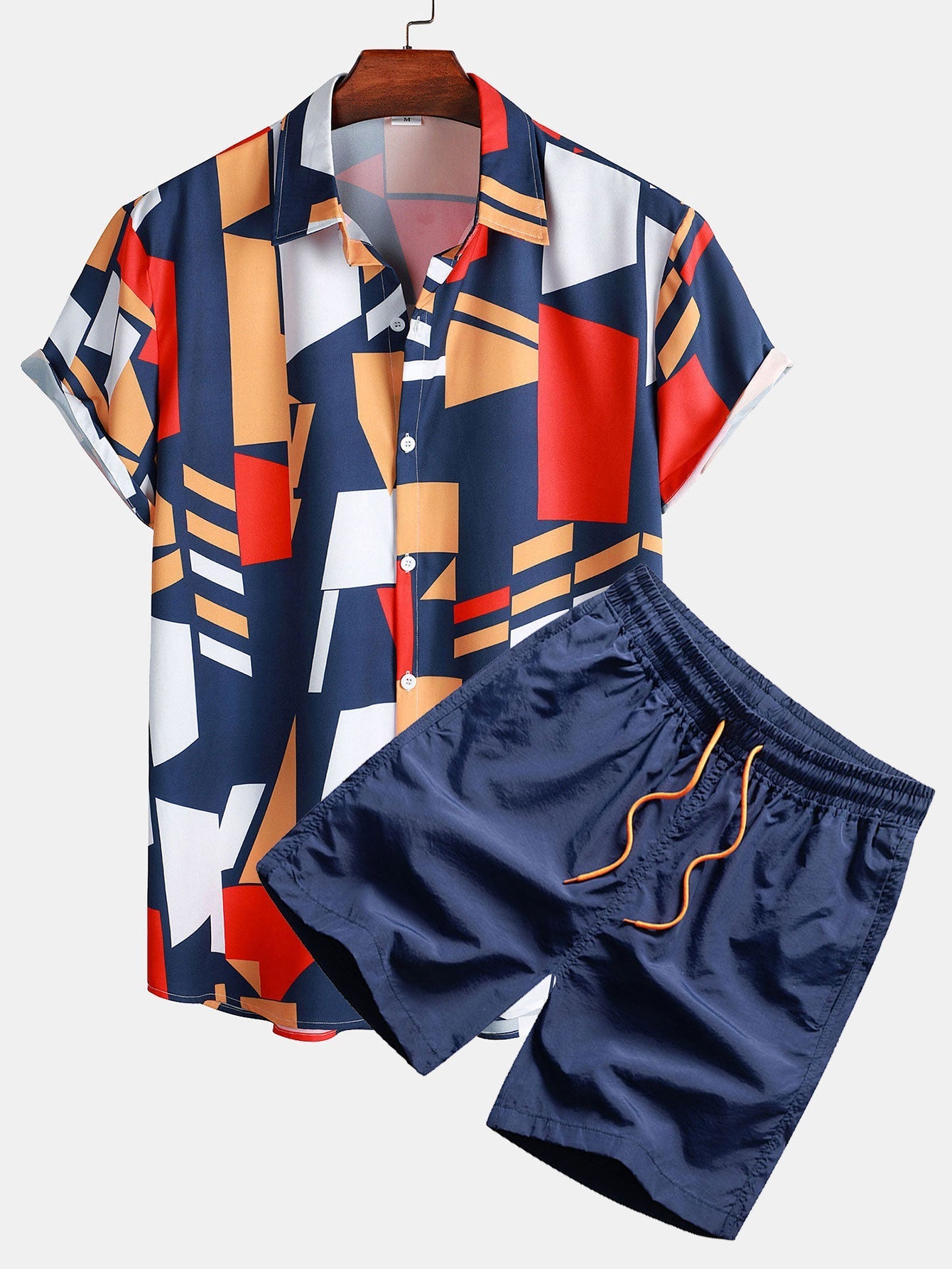 Ensemble Capucine — chemise à imprimé géométrique & short de bain